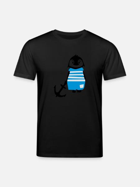 South pole penguin & anchor - Stanley/Stella CREATOR Unisex Organic T-Shirt - black