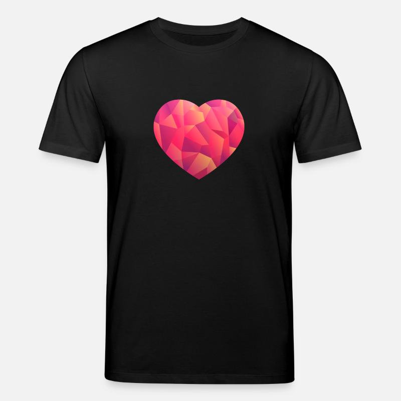 Herz pink - Stanley/Stella Unisex Bio-T-Shirt CREATOR  - Schwarz