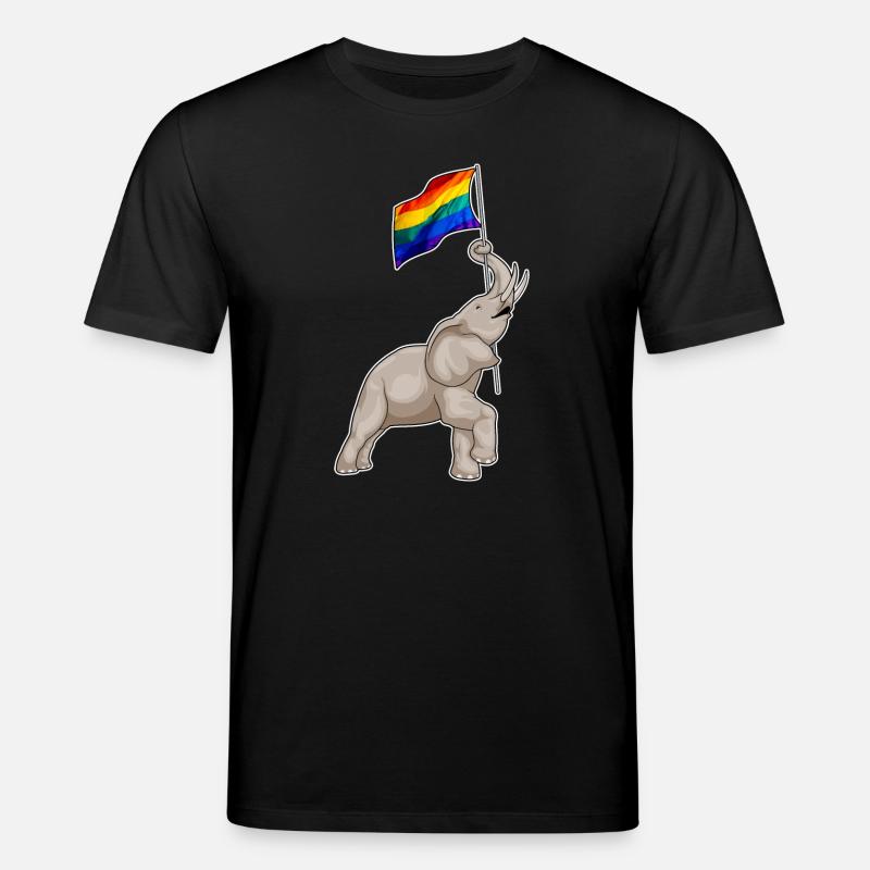 Arc-en-ciel éléphant - T-shirt bio CREATOR Stanley/Stella Unisexe - noir