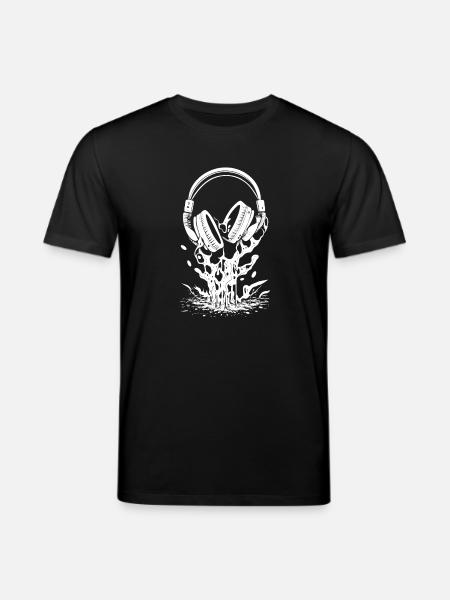 Headphones with drops and splashes - Stanley/Stella CREATOR Unisex Organic T-Shirt - black