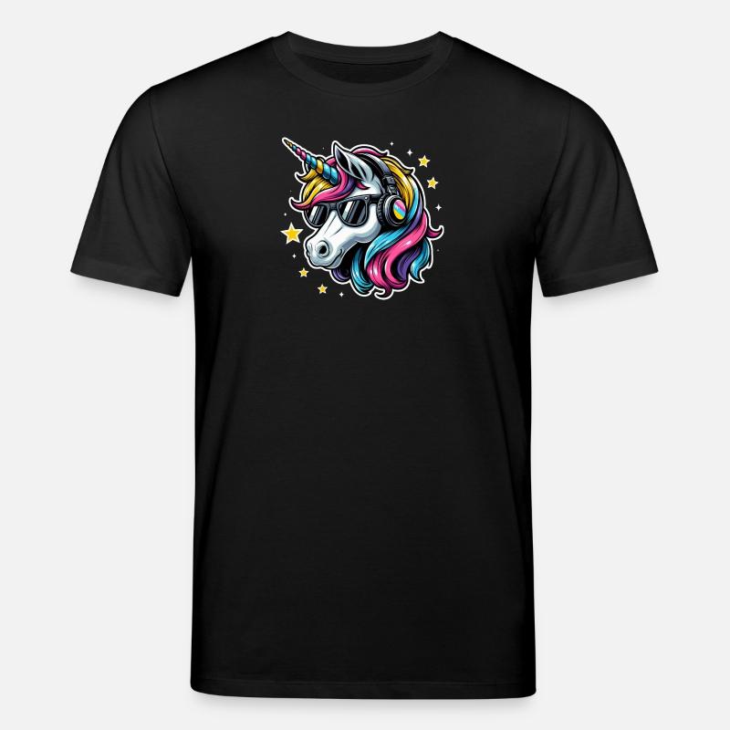 Einhorn Kopfhörer Sonnenbrille cool - Stanley/Stella Unisex Bio-T-Shirt CREATOR - Schwarz