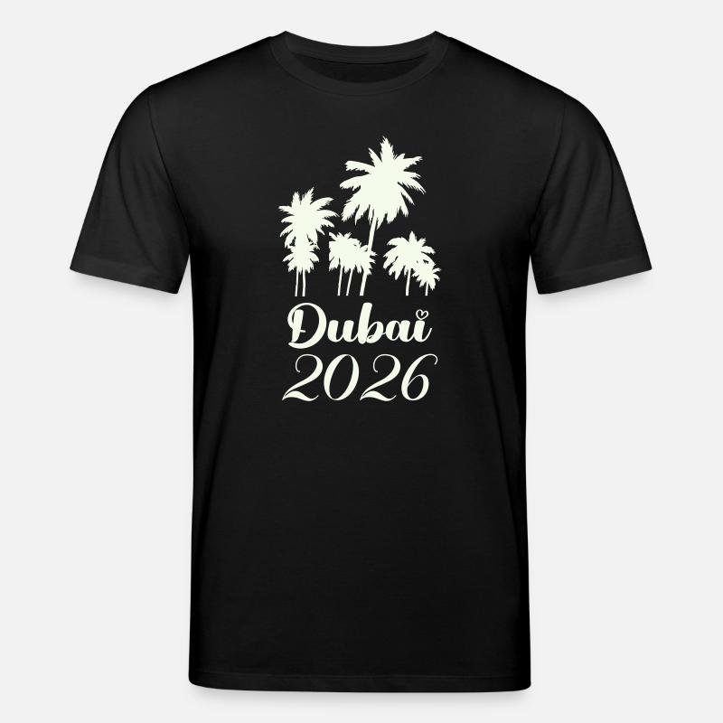 Dubai Palm Trees 2026 Script - Stanley/Stella CREATOR Unisex Organic T-Shirt - black