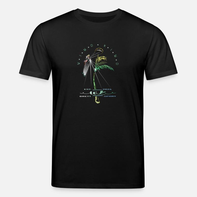 Kitesurferin Palme - Stanley/Stella Unisex Bio-T-Shirt CREATOR  - Schwarz