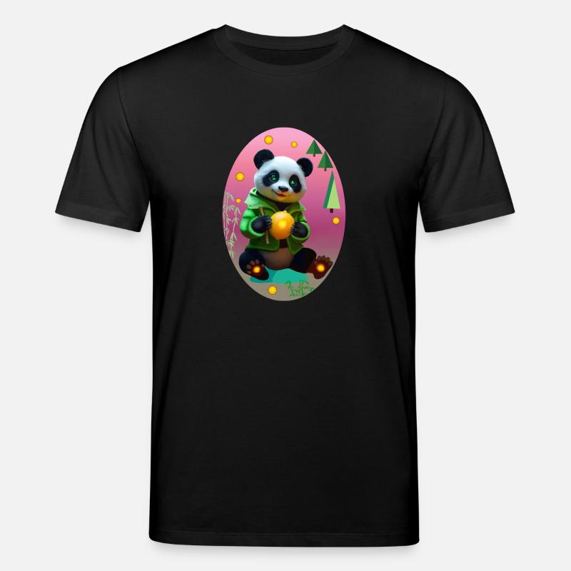 Cyber panda avec citron néon - T-shirt bio CREATOR Stanley/Stella Unisexe - noir