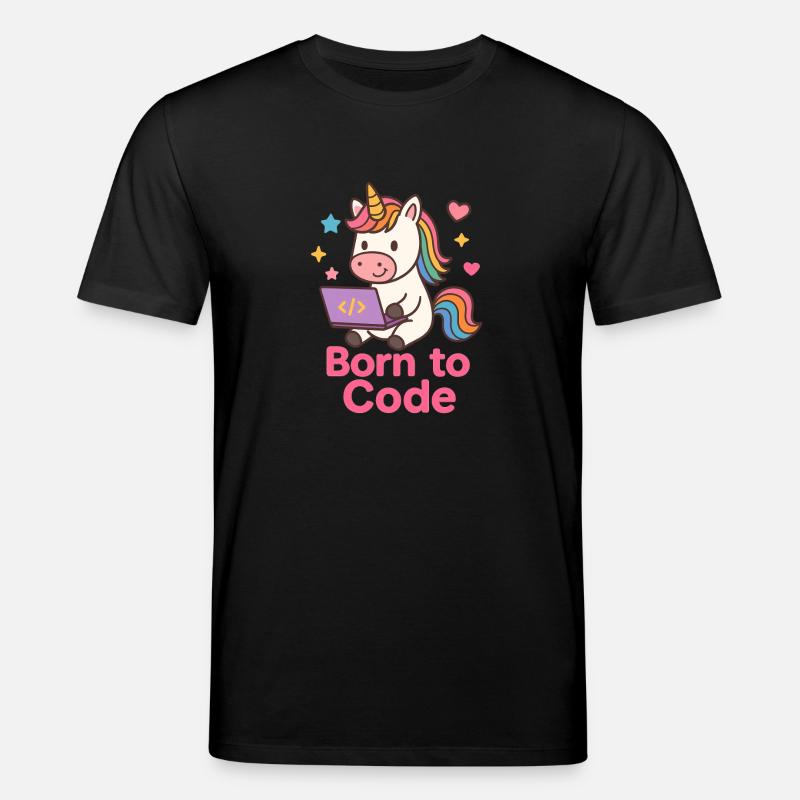 programmierendes Einhorn - Stanley/Stella Unisex Bio-T-Shirt CREATOR  - Schwarz