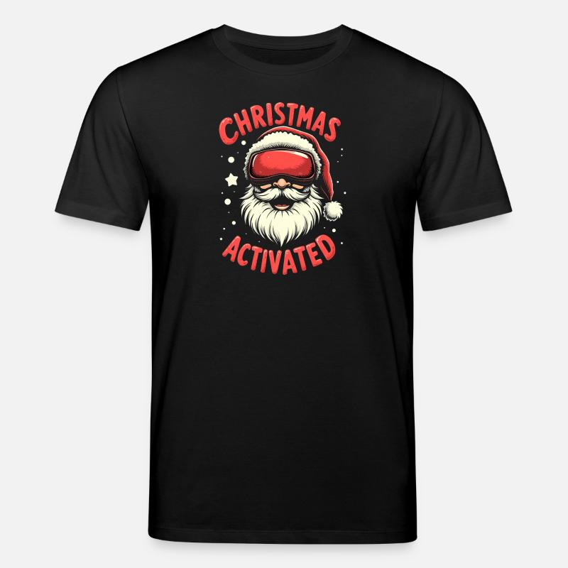 Weihnachtsmann mit Skibrille - Stanley/Stella Unisex Bio-T-Shirt CREATOR  - Schwarz