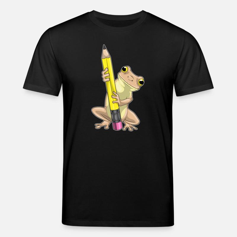 Grenouille élève crayon école - T-shirt bio CREATOR Stanley/Stella Unisexe - noir