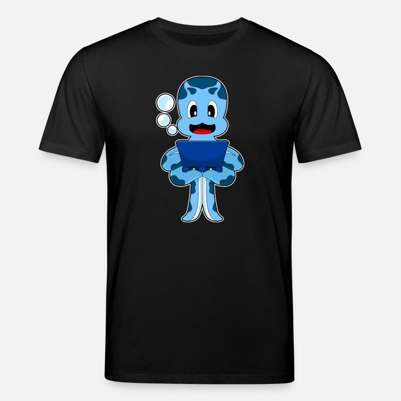 Krake Laptop - Stanley/Stella Unisex Bio-T-Shirt CREATOR - Schwarz