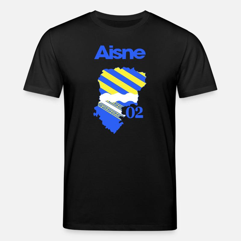 Carte Aisne Bleu Jaune 02 - T-shirt bio CREATOR Stanley/Stella Unisexe - noir