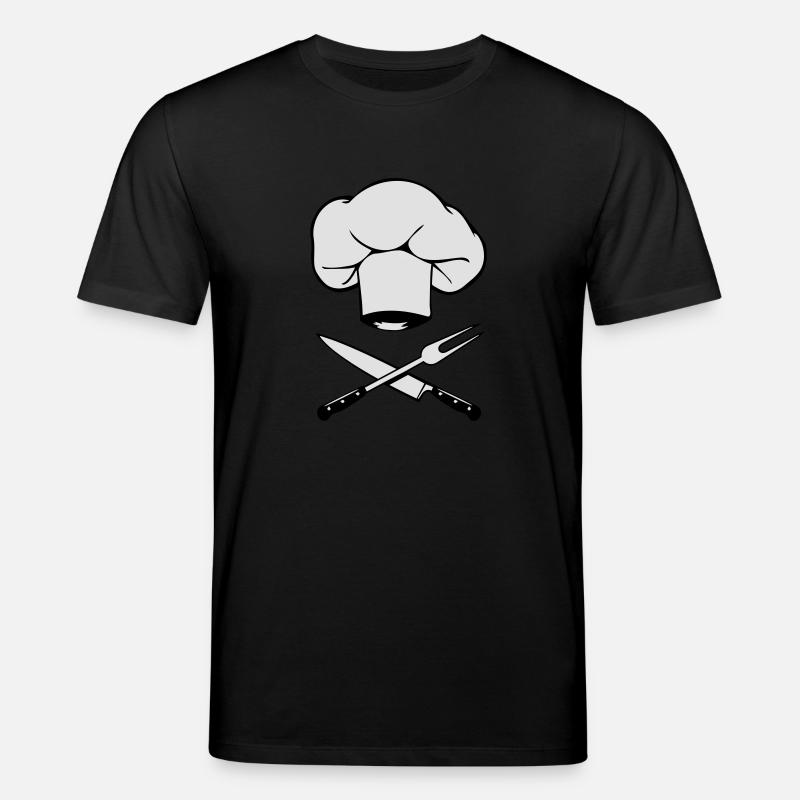 kochen kochmütze messer gabel design - Stanley/Stella Unisex Bio-T-Shirt CREATOR  - Schwarz