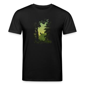Baumklettern Negative Arboristen Silhouette - Stanley/Stella Unisex Bio-T-Shirt CREATOR  - Schwarz - Vorne - Alina (178cm) & Michal (187cm)