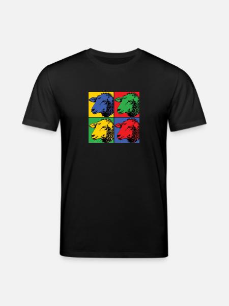 Schaf Sheep Pop-Art Design - Stanley/Stella Unisex Bio-T-Shirt CREATOR - Schwarz