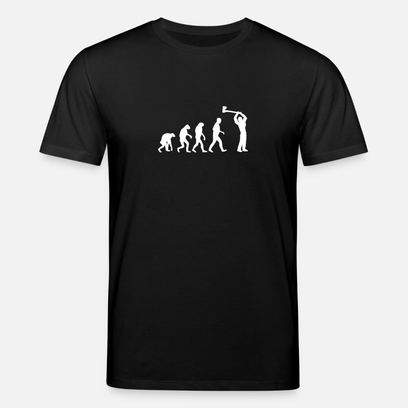 lumberjack evolution fun - Stanley/Stella CREATOR Unisex Organic T-Shirt - black