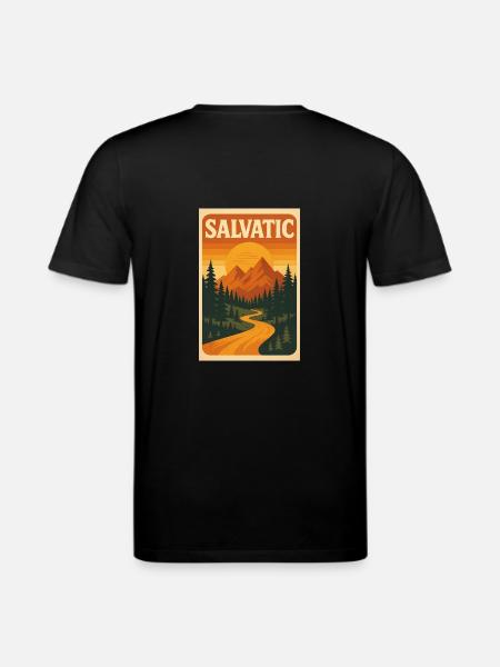 Salvatic – Wild Nature Retro Adventure - Stanley/Stella CREATOR Unisex Organic T-Shirt - black
