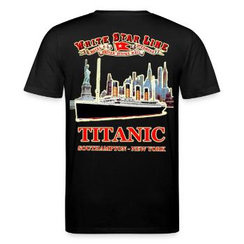 DER GEIST DER TITANIC IN NEW YORK RUNEMBERG Adagp © - Stanley/Stella Unisex Bio-T-Shirt CREATOR  - Schwarz - Hinten - Michal (187cm)