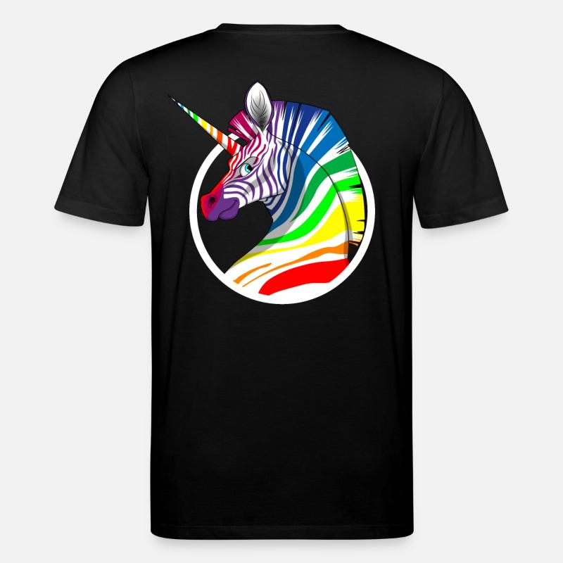 Regenbogen Einhorn Zebra - Stanley/Stella Unisex Bio-T-Shirt CREATOR - Schwarz