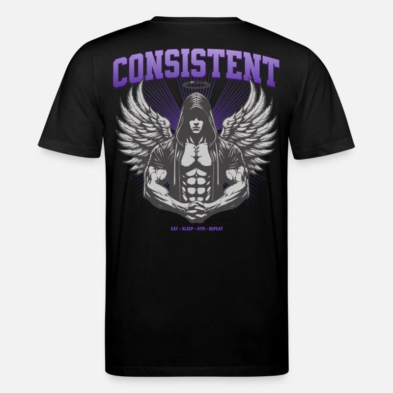Consistent Gym Engel Design - Eat Sleep Gym Repeat - Stanley/Stella Unisex Bio-T-Shirt CREATOR - Schwarz