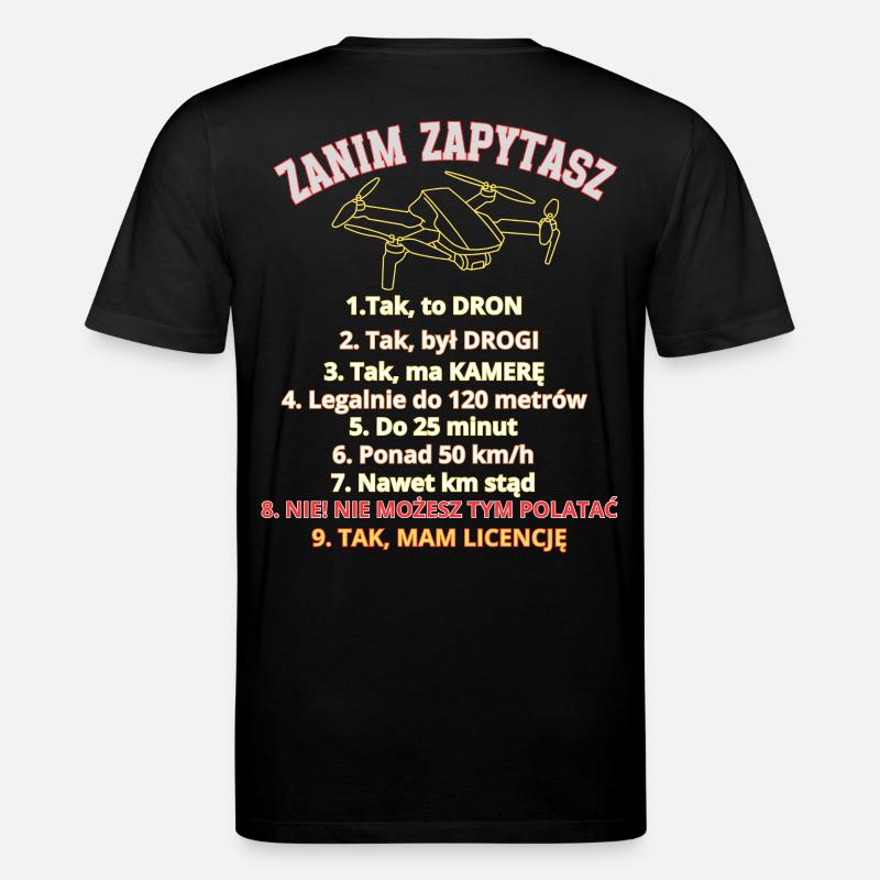 Dla pytających, zasady , Dron pilot - Stanley/Stella Unisex Bio-T-Shirt CREATOR  - Schwarz