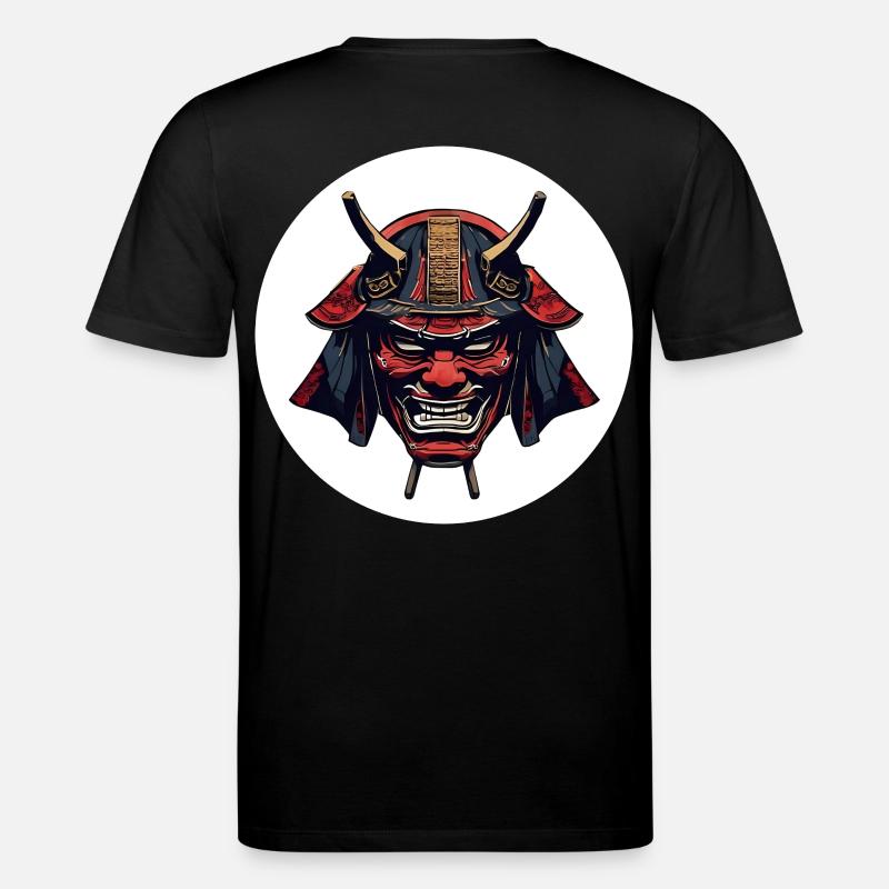 Casque de démon Oni rouge - T-shirt bio CREATOR Stanley/Stella Unisexe - noir