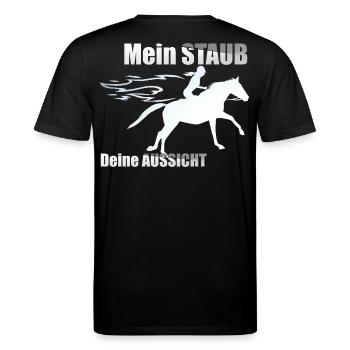 Horse girl rider at a gallop funny - Stanley/Stella CREATOR Unisex Organic T-Shirt - black - Back - Michal (187cm)