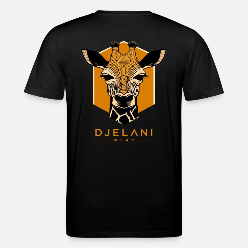 Giraffe Géométrique en Ocre - T-shirt bio CREATOR Stanley/Stella Unisexe - noir