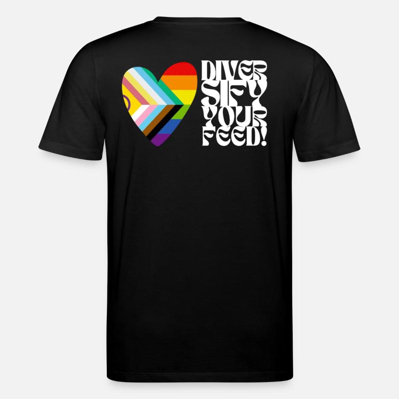 🌈♿ Diversify Your Feed–Progress Pride&Disability - Stanley/Stella CREATOR Unisex Organic T-Shirt - black