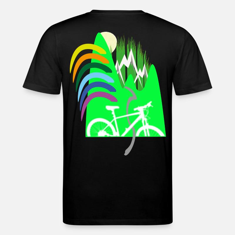 Piste cyclable montagnes arc-en-ciel - T-shirt bio CREATOR Stanley/Stella Unisexe - noir