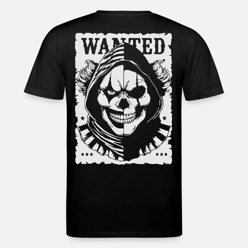 Wanted Skull Pullover Hoodie Poster - T-shirt bio CREATOR Stanley/Stella Unisexe - noir