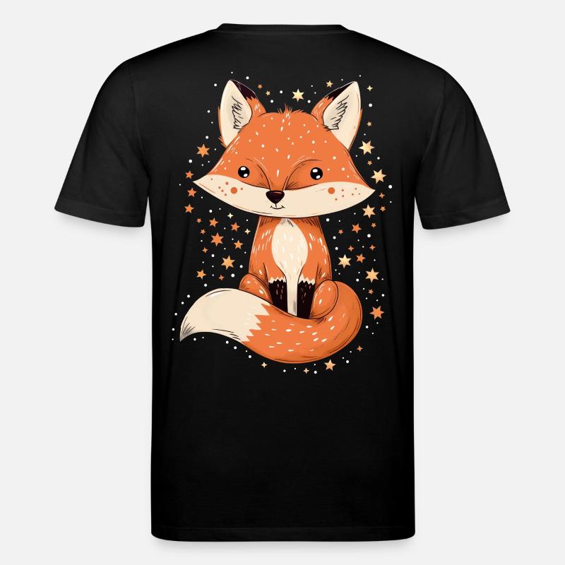 Fuchs mit Sternen - Stanley/Stella Unisex Bio-T-Shirt CREATOR  - Schwarz