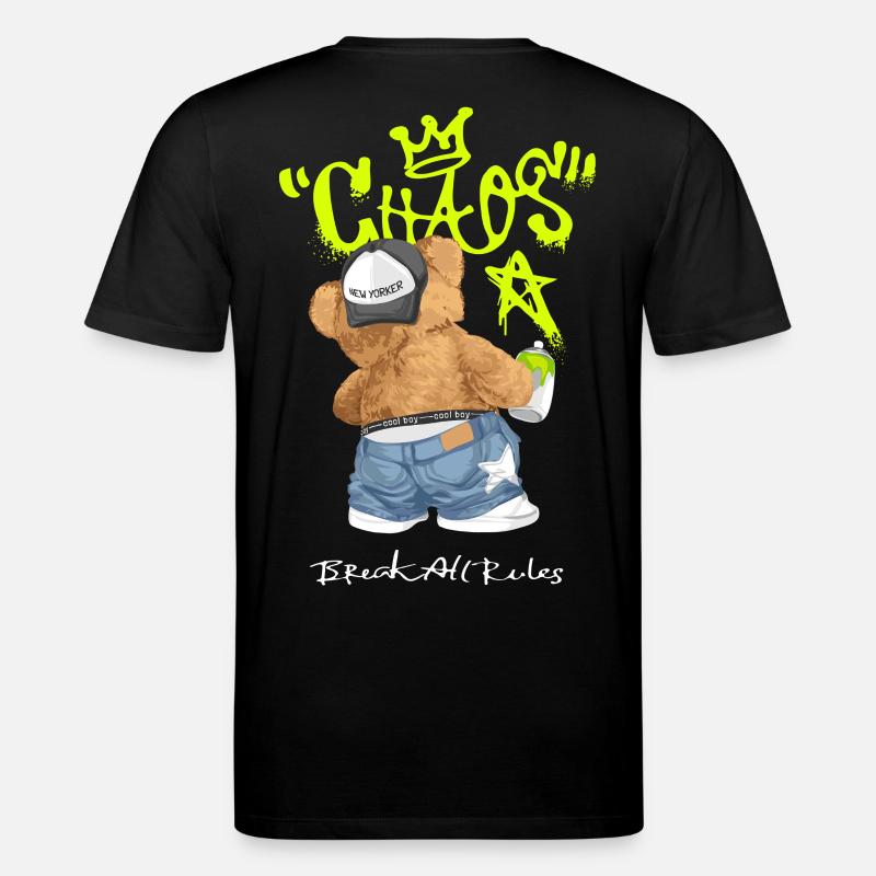 Chaos Bear Graffiti Break All Rules - Stanley/Stella CREATOR Unisex Organic T-Shirt - black