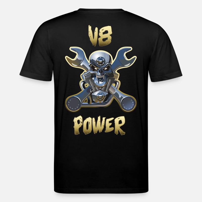Motor v8 Power Gold - Stanley/Stella Unisex Bio-T-Shirt CREATOR - Schwarz