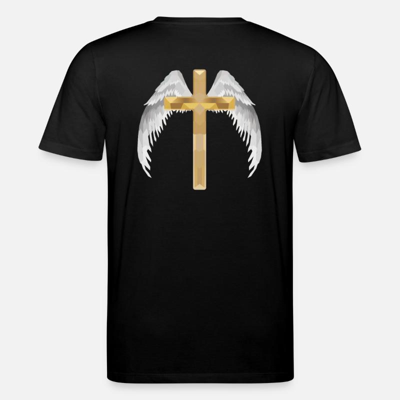 Polygon cross with wing - Stanley/Stella CREATOR Unisex Organic T-Shirt - black
