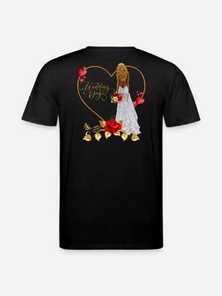 Red Rose Wedding Day - Stanley/Stella CREATOR Unisex Organic T-Shirt - black