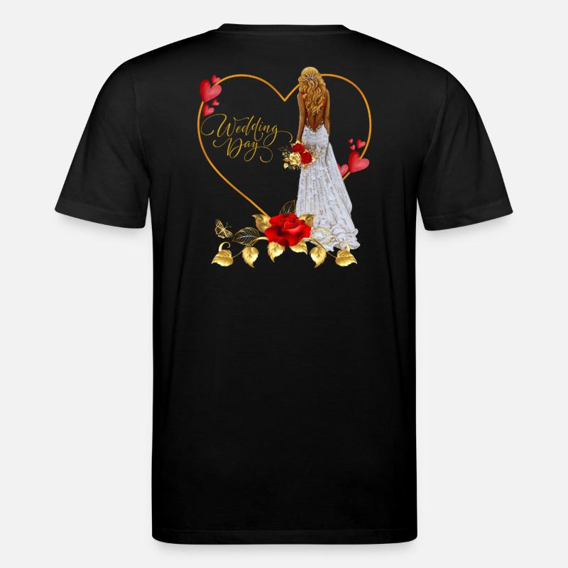 Red Rose Wedding Day - Stanley/Stella CREATOR Unisex Organic T-Shirt - black