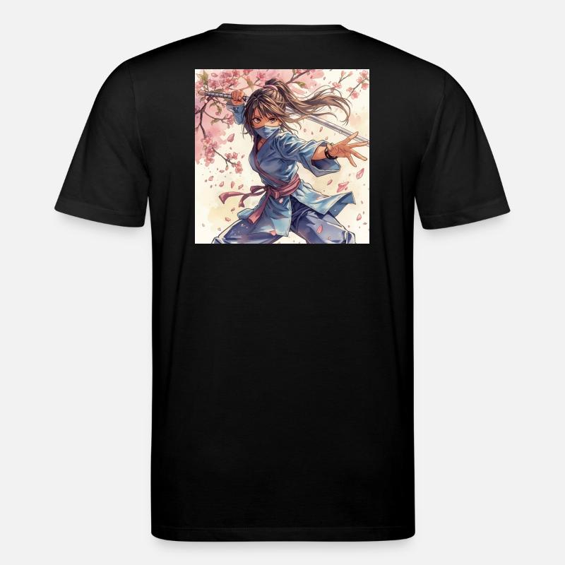 Blütenklinge Ninja im Kimono - Stanley/Stella Unisex Bio-T-Shirt CREATOR  - Schwarz