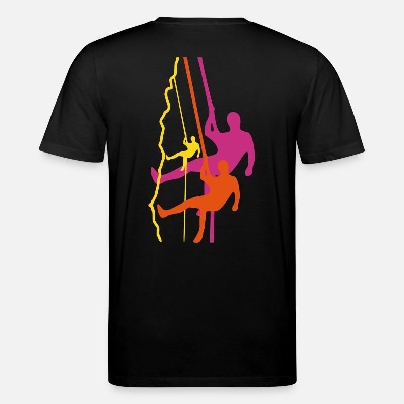Kletterer beim Abseilen - Stanley/Stella Unisex Bio-T-Shirt CREATOR  - Schwarz
