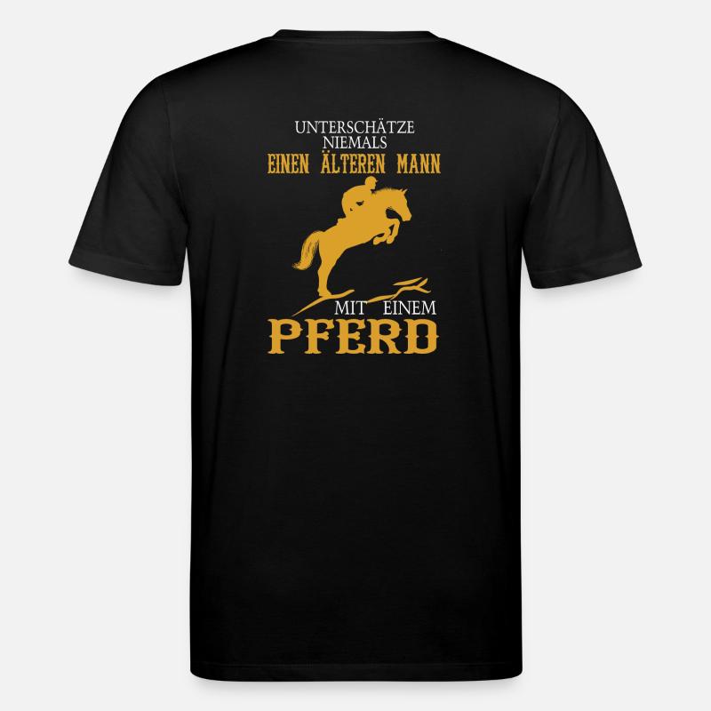 Alter Mann Pferd - Stanley/Stella Unisex Bio-T-Shirt CREATOR  - Schwarz