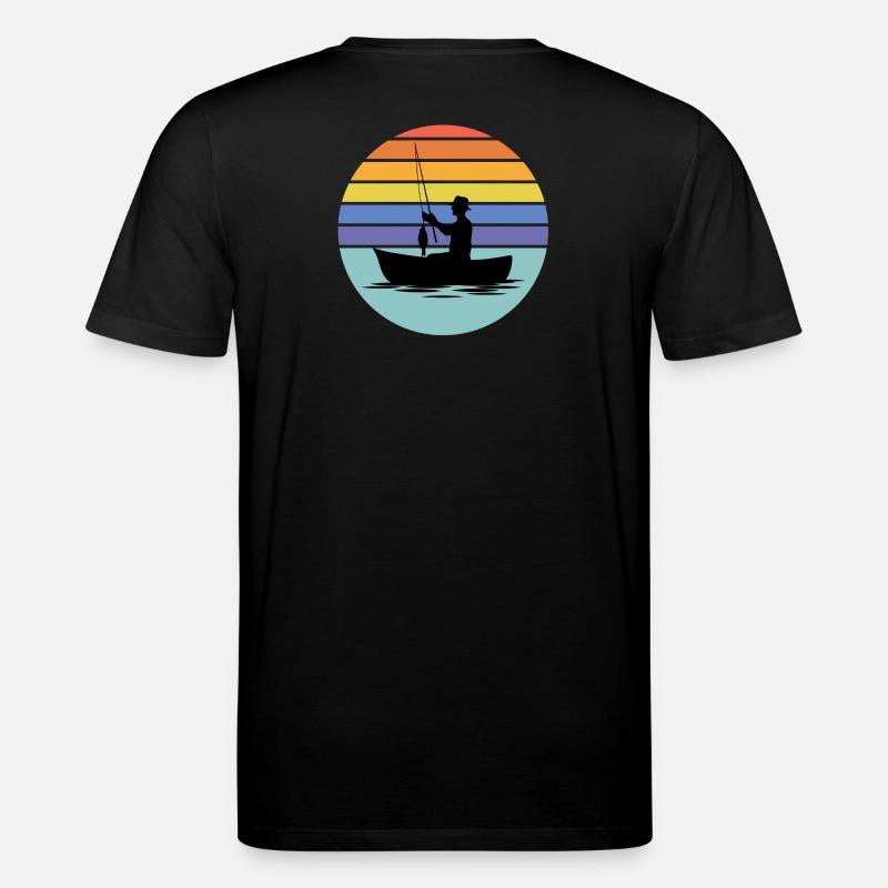 pêche, pêcheur, canne à pêche - T-shirt bio CREATOR Stanley/Stella Unisexe - noir
