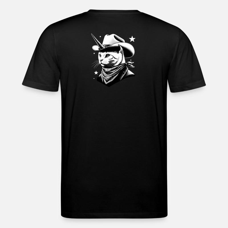 Cowboy-Katze-Einhorn - Stanley/Stella Unisex Bio-T-Shirt CREATOR  - Schwarz