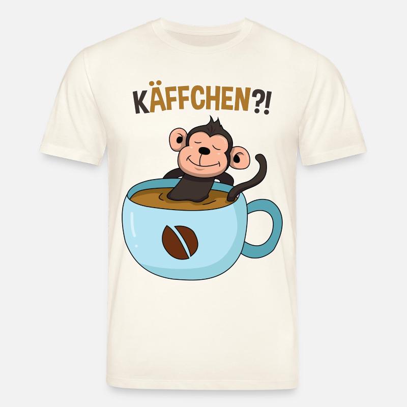Coffee break with monkey - Stanley/Stella CREATOR Unisex Organic T-Shirt - natural white