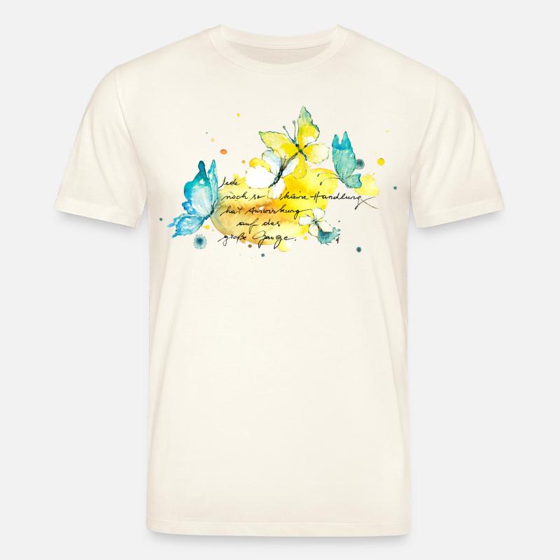 Papillons. Effets de chaque petite action - T-shirt bio CREATOR Stanley/Stella Unisexe - blanc nature