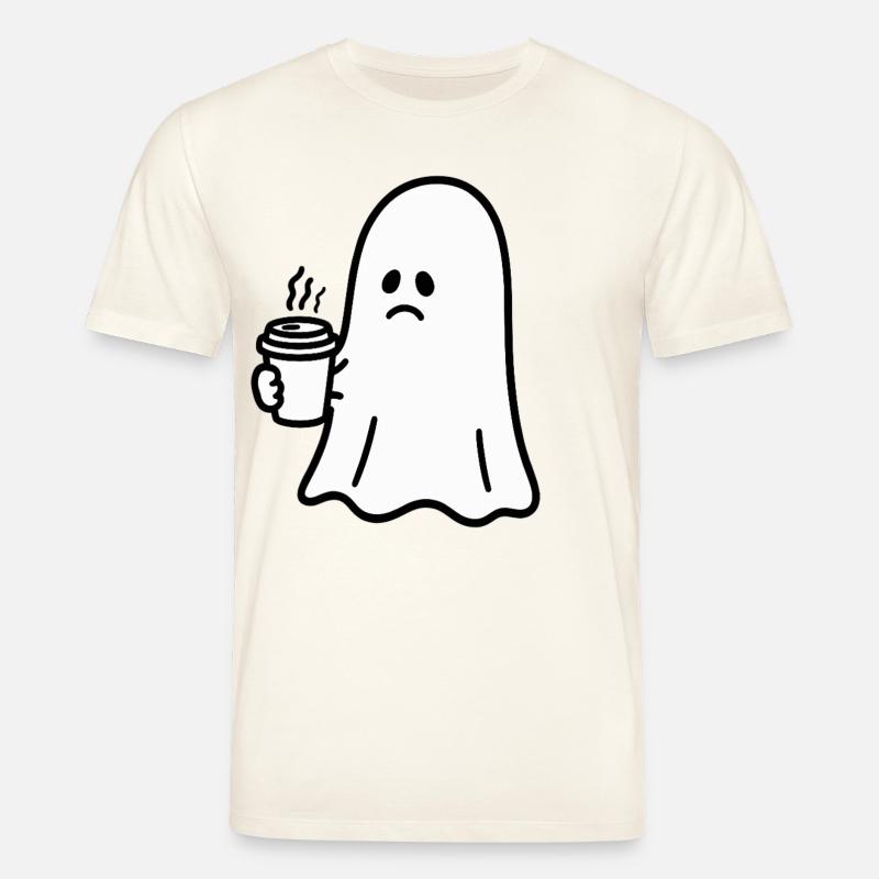 Geist Kaffee Halloween Süßes oder Saures - Stanley/Stella Unisex Bio-T-Shirt CREATOR  - Naturweiß 