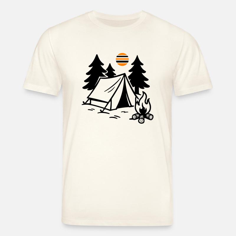 Zelt Lagerfeuer Camping - Stanley/Stella Unisex Bio-T-Shirt CREATOR  - Naturweiß 