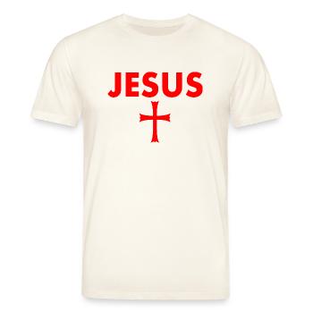 Croix de Jésus - T-shirt bio CREATOR Stanley/Stella Unisexe - blanc nature - Devant - Alina (178cm) & Michal (187cm)