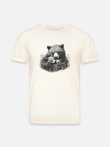 RETRO Mama Bär mit Bärenbaby Geschenk Muttertag - Stanley/Stella Unisex Bio-T-Shirt CREATOR - Naturweiß