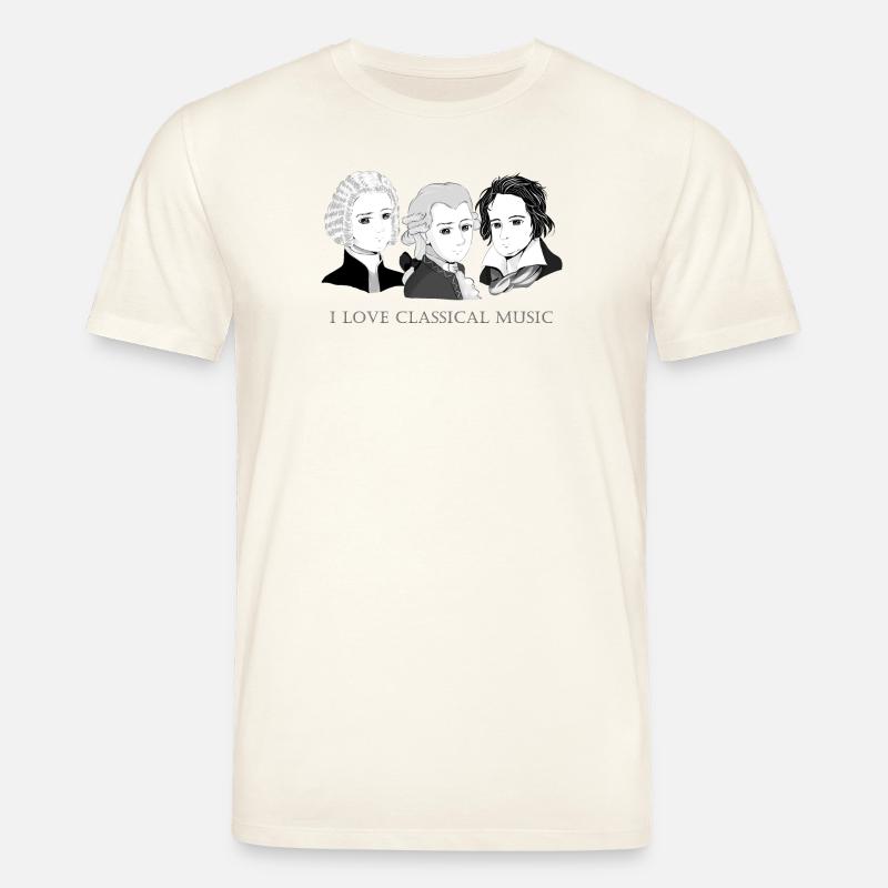 Bach - Mozart - Beethoven en chibi - T-shirt bio CREATOR Stanley/Stella Unisexe - blanc nature