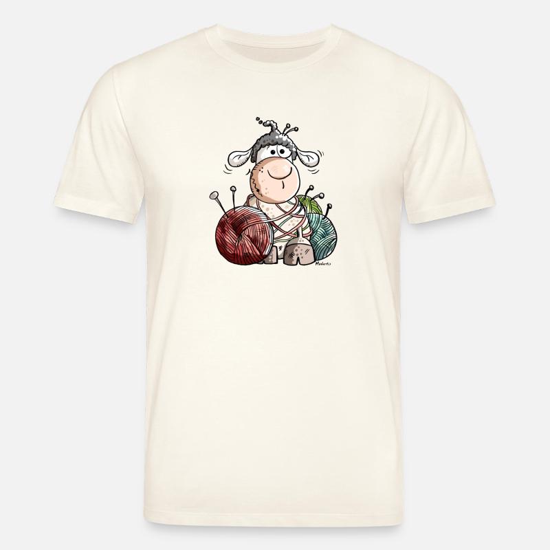 Mouton avec une boule de laine - T-shirt bio CREATOR Stanley/Stella Unisexe - blanc nature