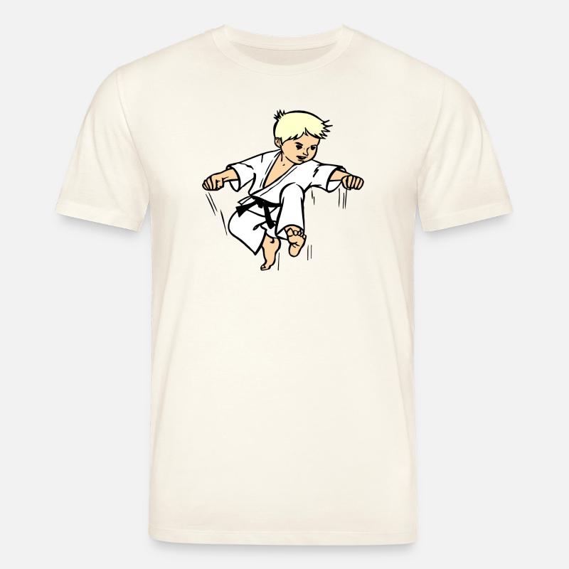 Karatekind oder Judokind mit schwarzem Gürtel - Stanley/Stella Unisex Bio-T-Shirt CREATOR - Naturweiß