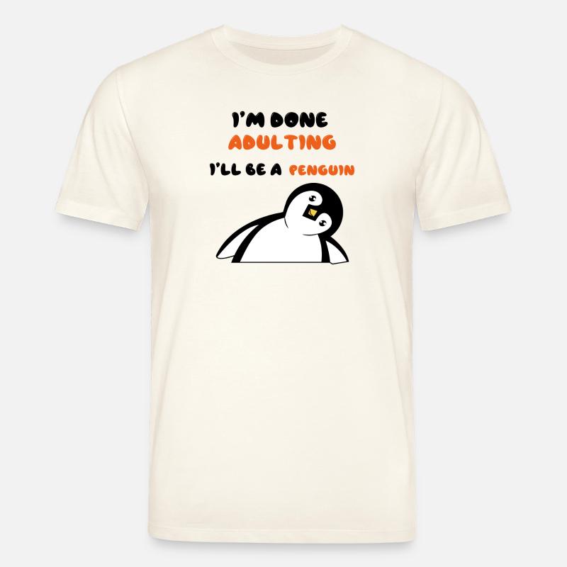 Süß Pinguin Statement Zoo Tier Vogel - Stanley/Stella Unisex Bio-T-Shirt CREATOR  - Naturweiß 