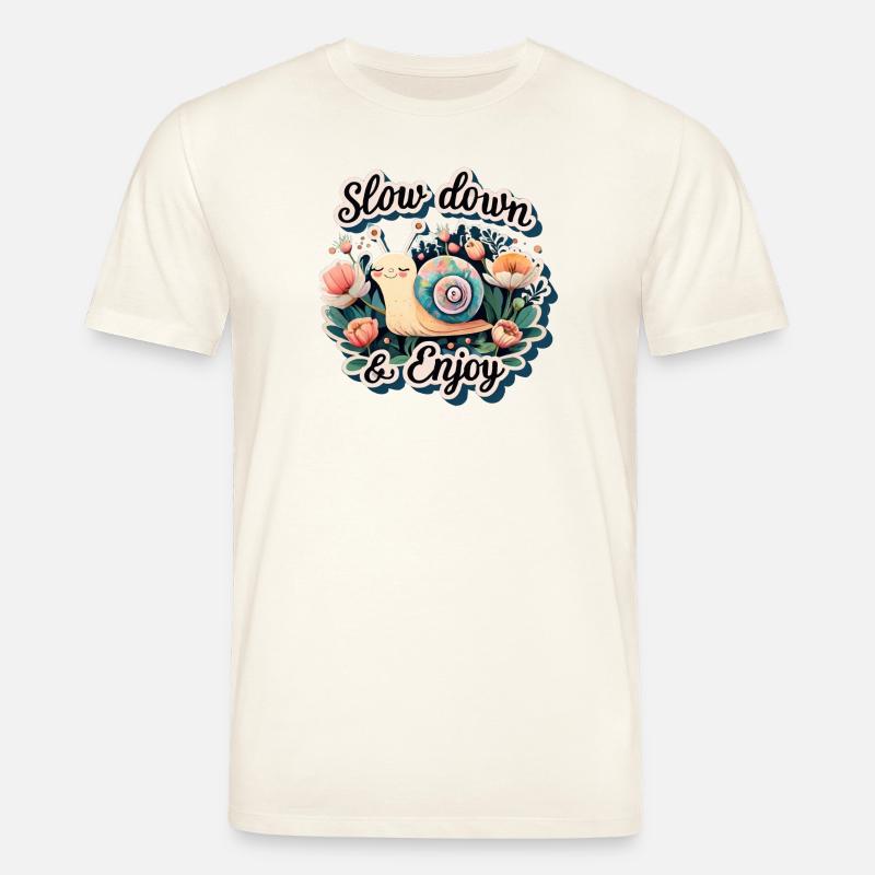 slow down an enjoy - Stanley/Stella Unisex Bio-T-Shirt CREATOR  - Naturweiß 
